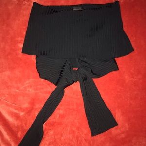 BCBG MaxAzria Off the Shoulder Black Blouse XS